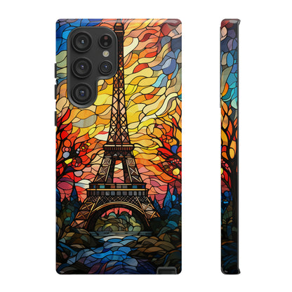 Parisian Elegance: Stained Glass Eiffel Tower | Artistic Flair iPhone Case for iPhone Models 11 through 14 Pro Max, Samsung Galaxy, and Google Pixel