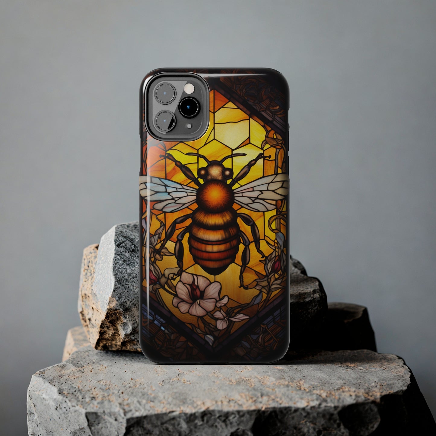 Stained glass Honey Bee iPhone Case | Embrace the Sweetness of Nature's Workers