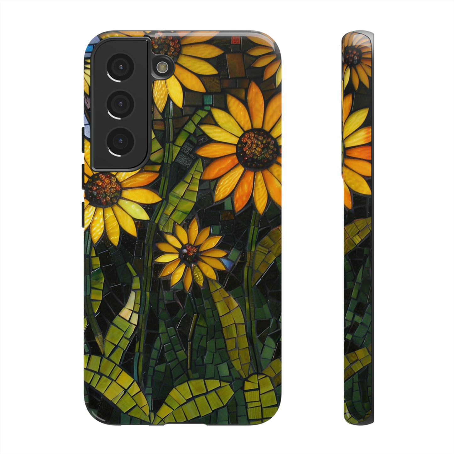 Yellow and Gold Daisy Mosaic Stained Glass Phone Case