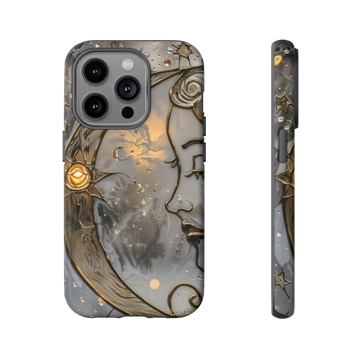 Moon Stars Stained Glass Starry Night Phone Case