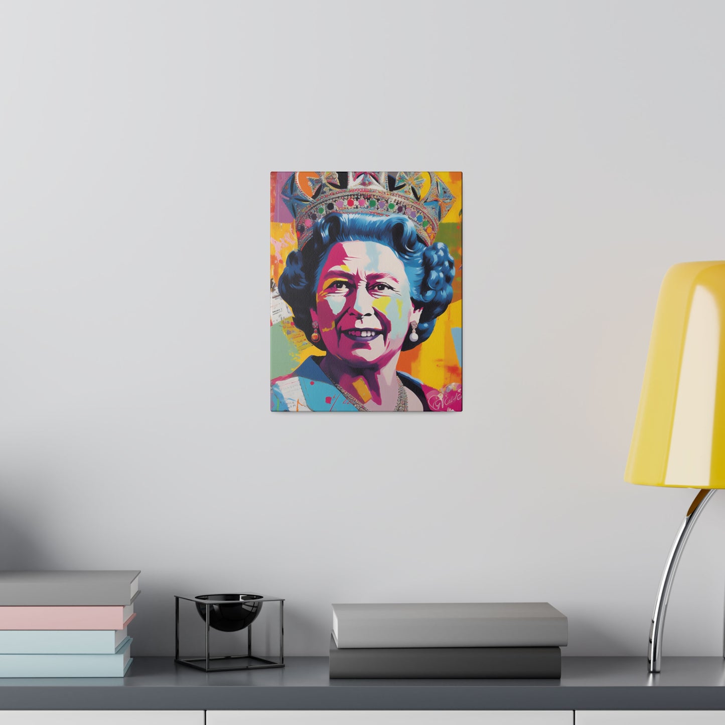 Queen Elizabeth II Pop Art Abstract Print | Stretched Canvas Print