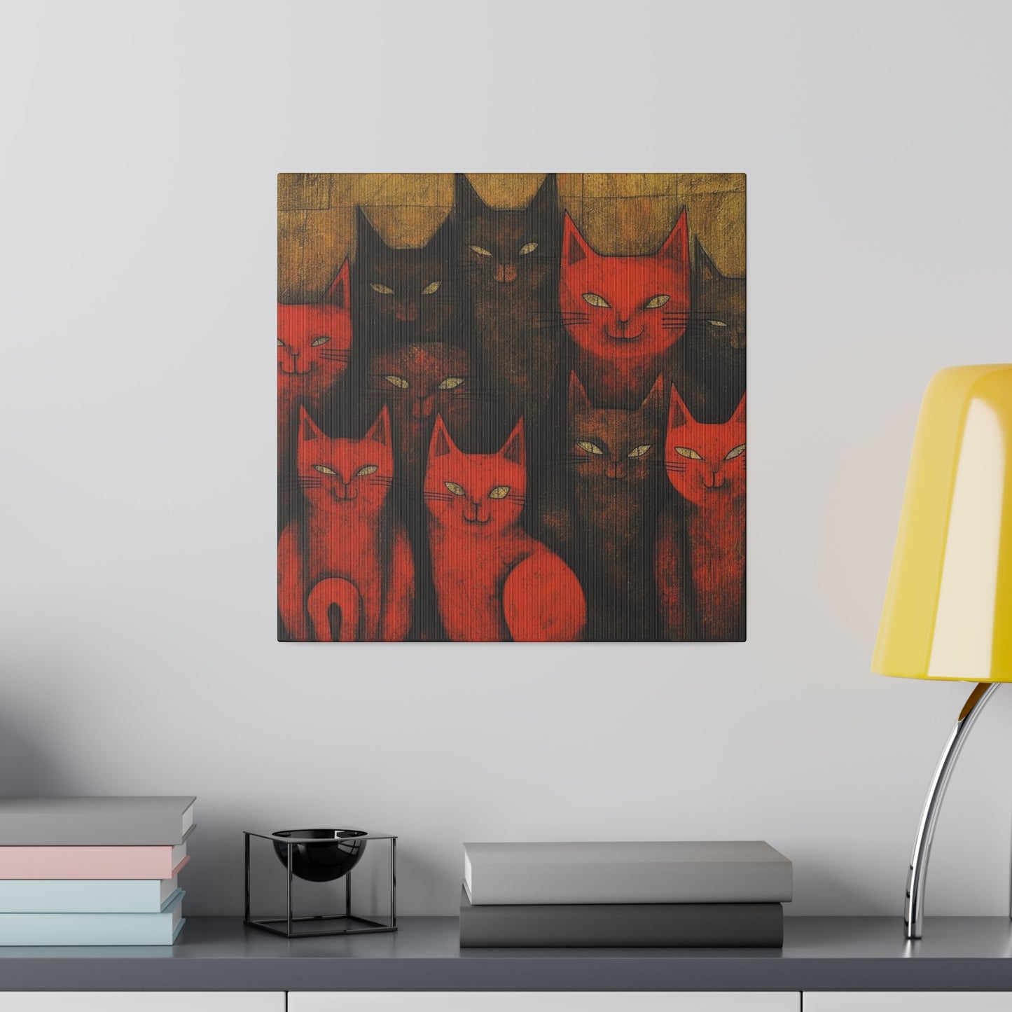 Herd of cats Surrealistic AI Generated Artwork | Stretched Canvas Print