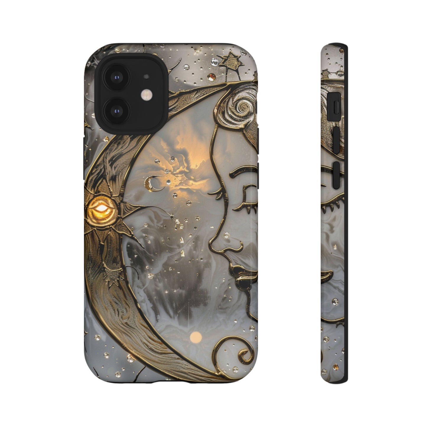 Moon Stars Stained Glass Starry Night Phone Case