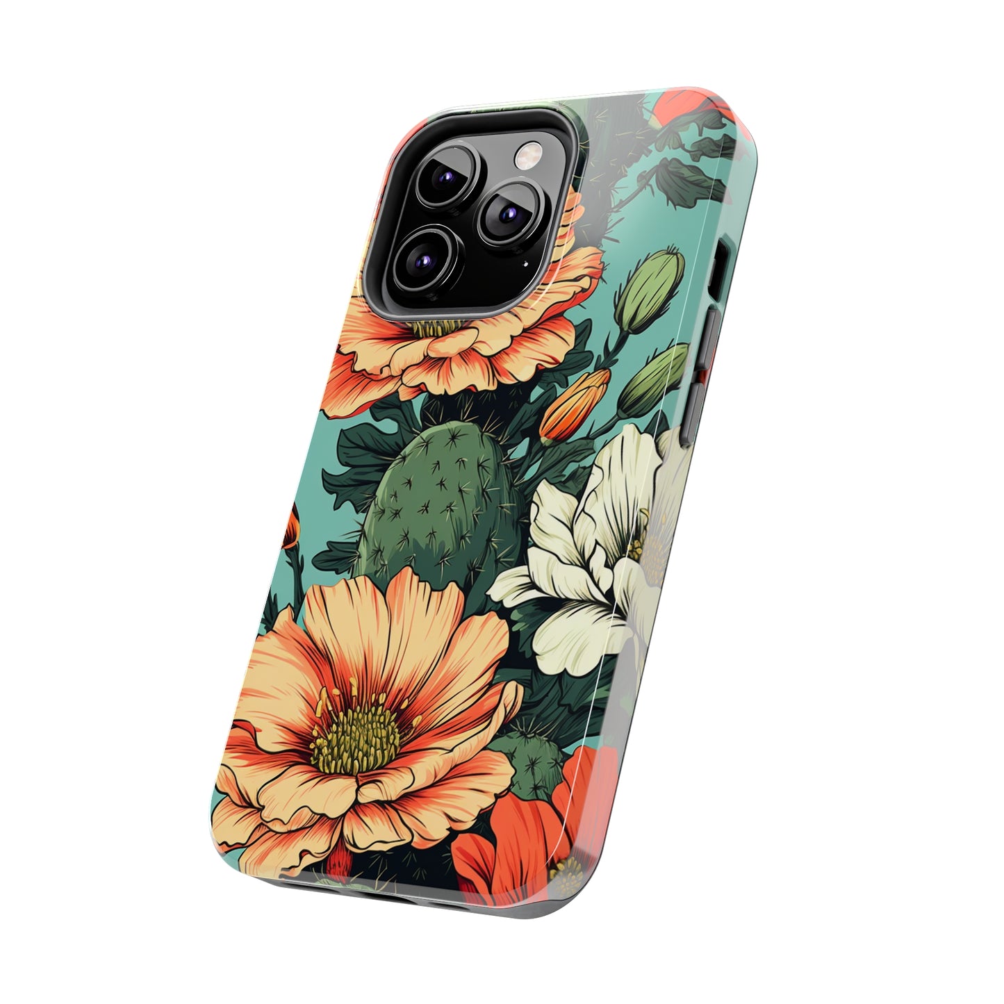 Desert Dream: Retro Vibe Cactus Tough iPhone Case