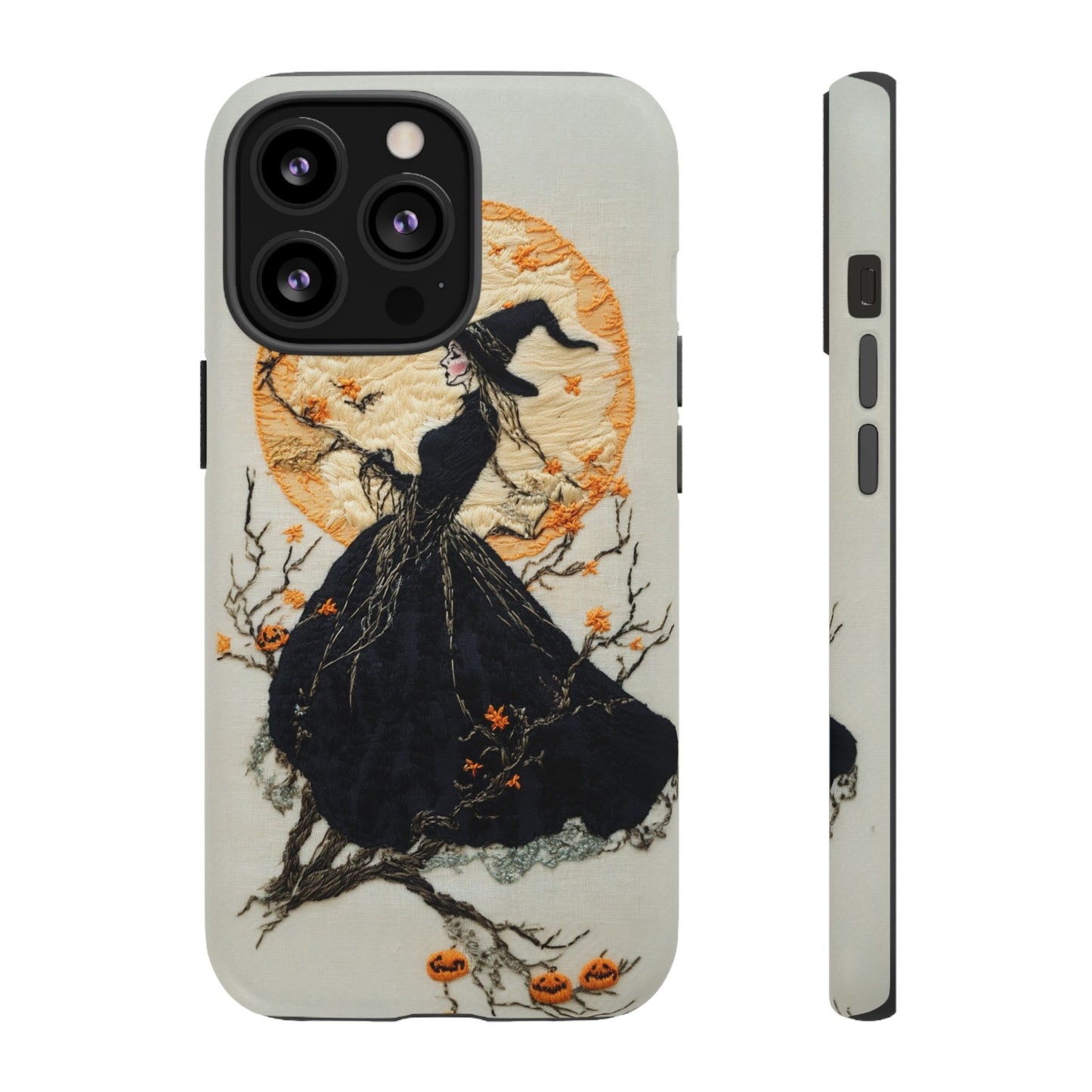 Halloween Witch Autumn iPhone Case, Embroidered Style