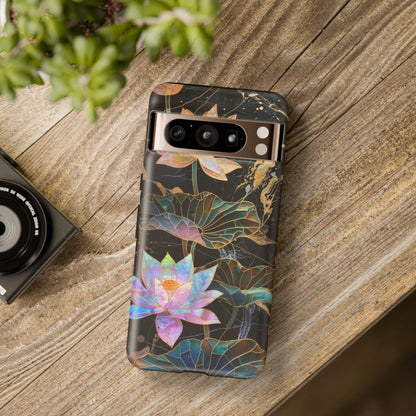 Zen Stained Glass Lotus Floral Design Phone Case