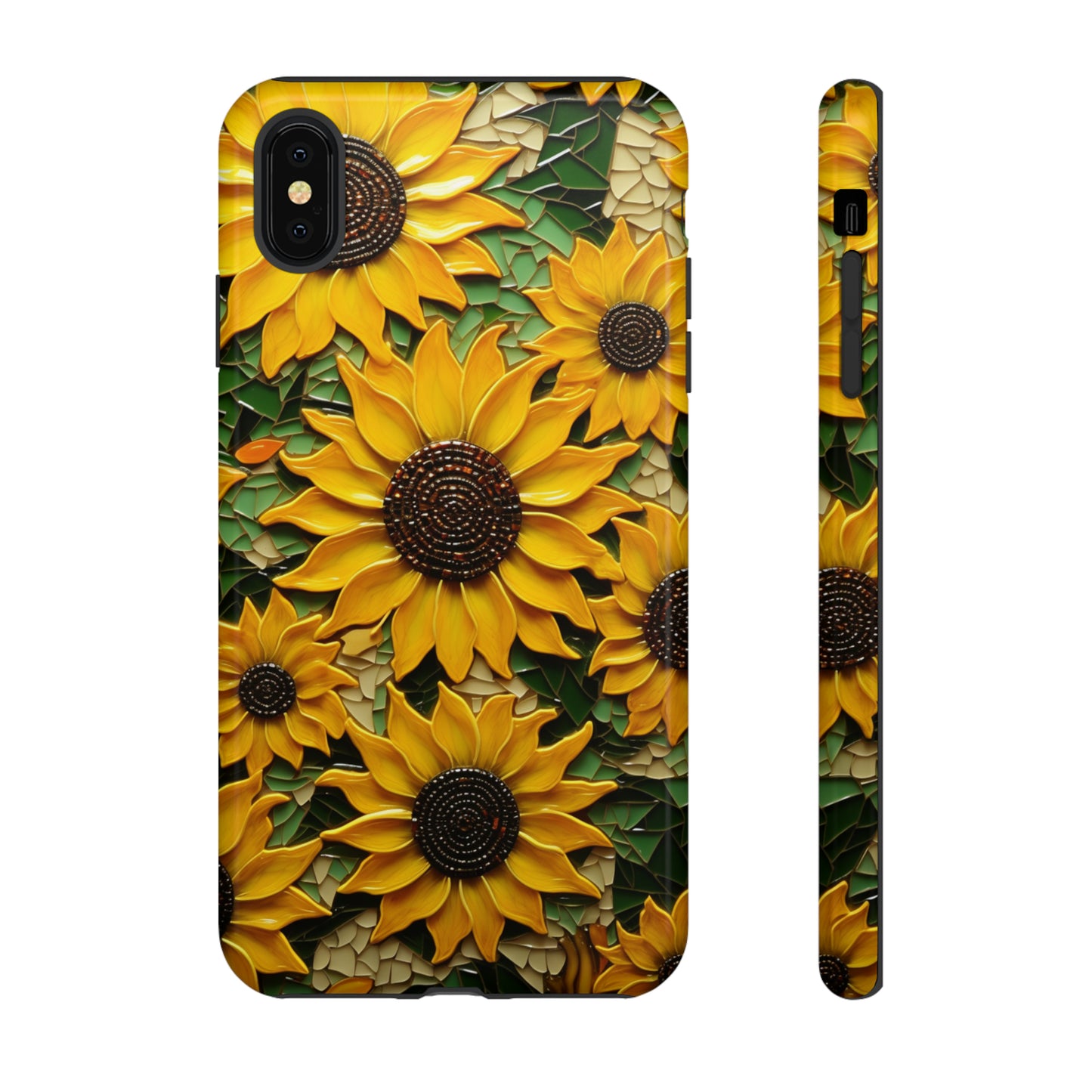 Sunflower Floral Color Explosion Mosaic Glass