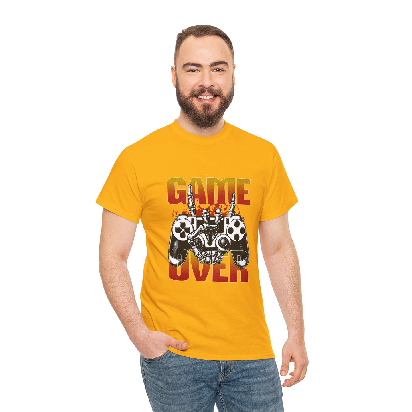 Game Over Skeleton Hand Arcade Gaming T Shirt Retro Gamer Tee
