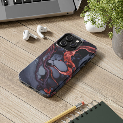 Marbled Dark Lava Flow Phone Case | Embrace the Vibrant Magma Vibes