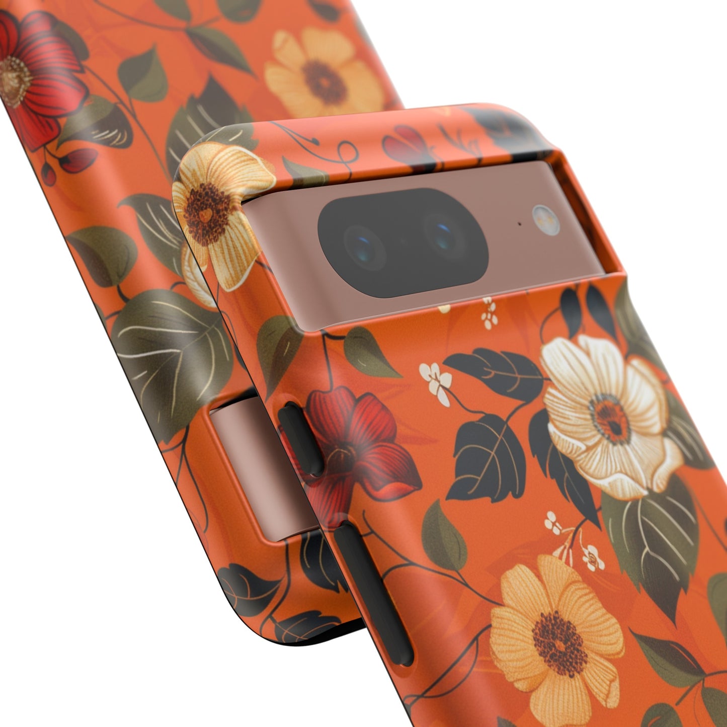 Orange Floral Phone Tough Case