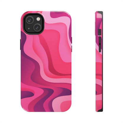 The Pink Wave iPhone Case Splash of Vibrance | Modern Art Meets Protection iPhone Tough Case