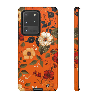 Orange Floral Phone Tough Case