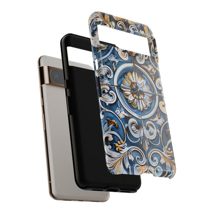 Azulejo Porcelain Blue & Creamy White Tile Mediterranean Design Phone Case