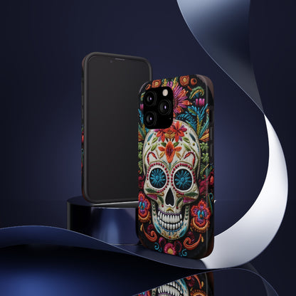 Embroidery Style Skulls Goth Dark Academia Tough Case iPhone Case