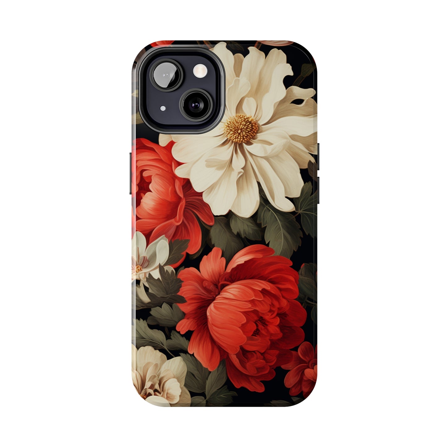 Vintage Floral Aesthetic Phone Tough Case Antique Print for iPhone 14 11 Pro 12 13 XR XS X 7+ 8 Boho Nature Flowers Cottage Core