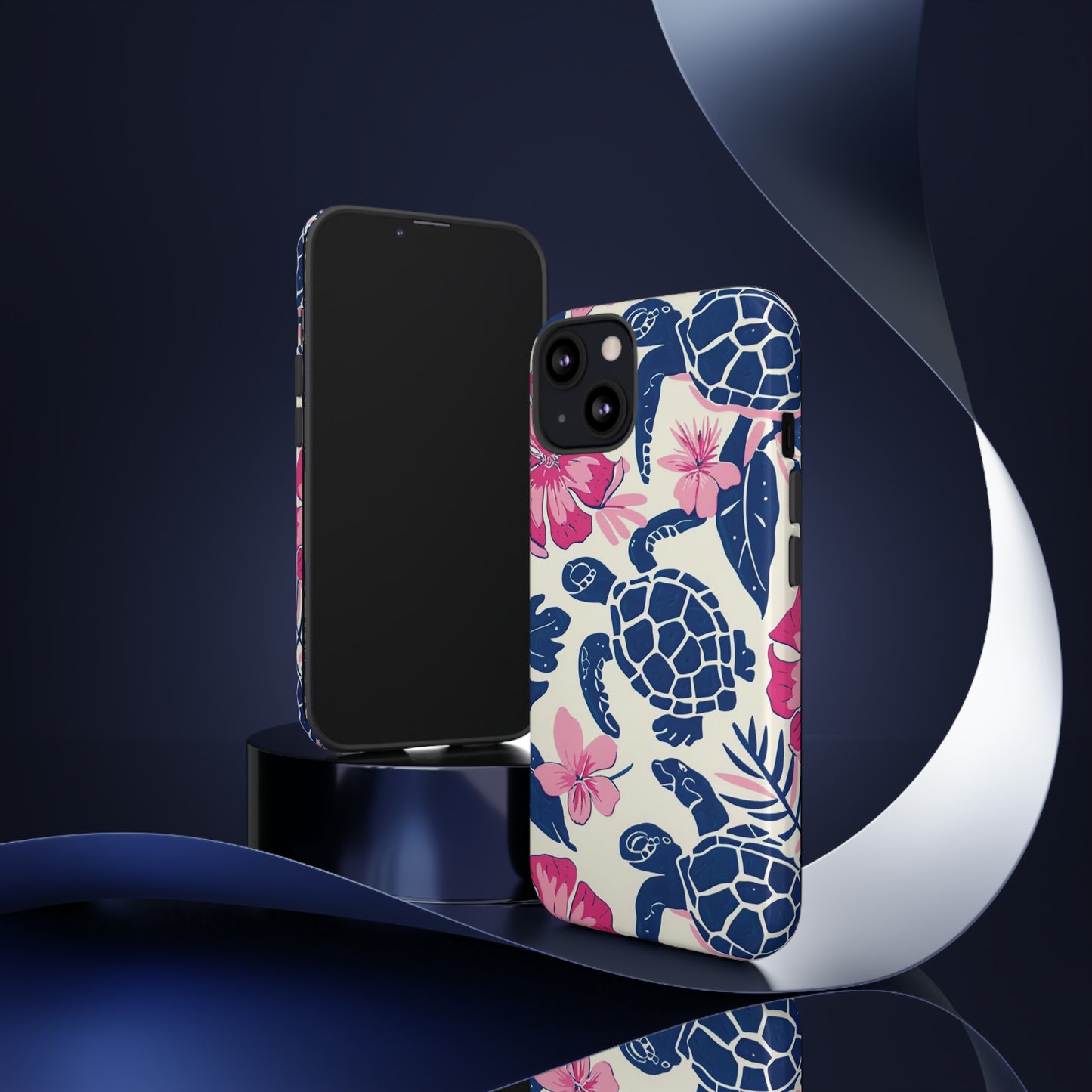 Undersea Floral Blue Sea Turtle Phone Case