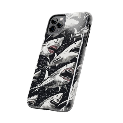 Deep Blue Mystery: Majestic Shark Design | Aquatic Adventure iPhone Case