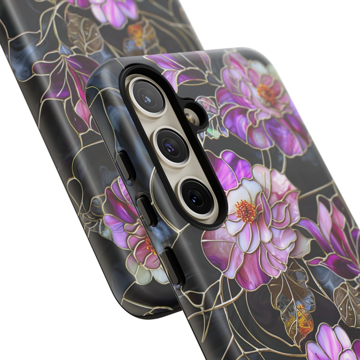 Magenta Color Floral Stained Glass Phone Case