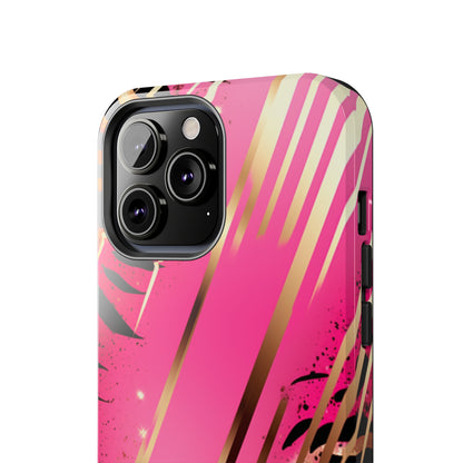 Elegant Wilderness: Pink & Gold Tiger Stripes | Mesmerizing Lush iPhone Case