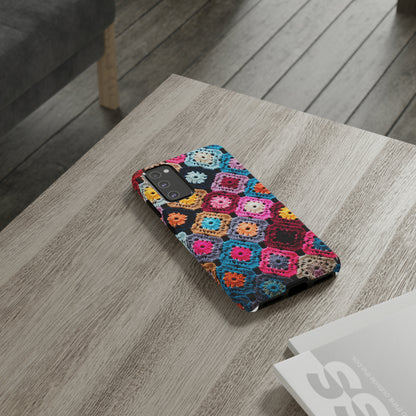 Vintage Floral Crochet Blanket Knit Look Phone Case