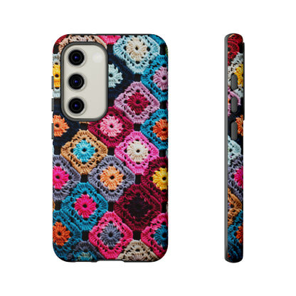 Vintage Floral Crochet Blanket Knit Look Phone Case