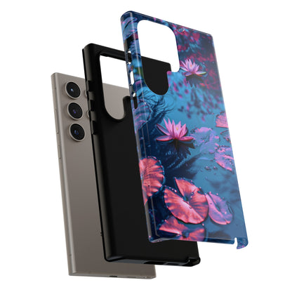 Magenta and Blue Color Zen Lily Pad Phone Case