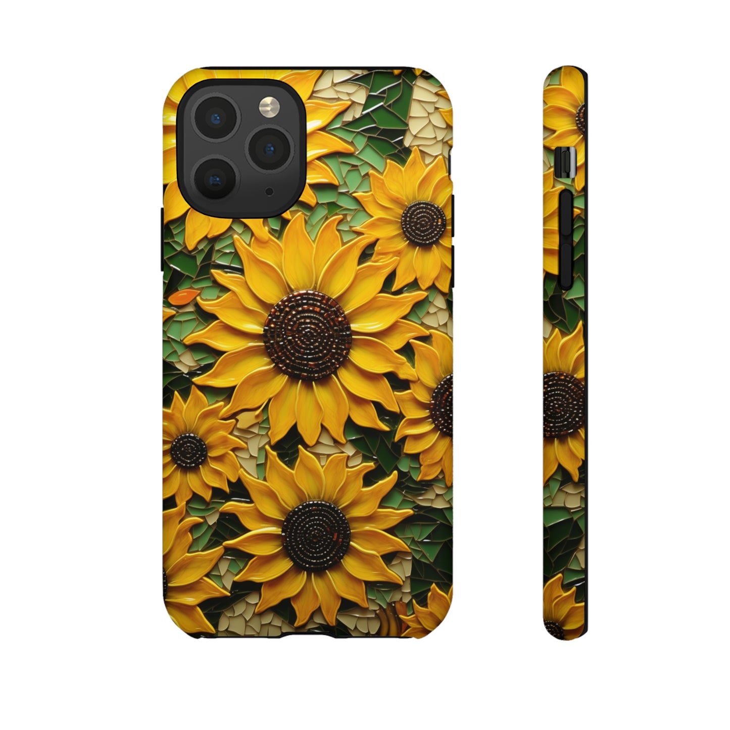 Sunflower Floral Color Explosion Mosaic Glass