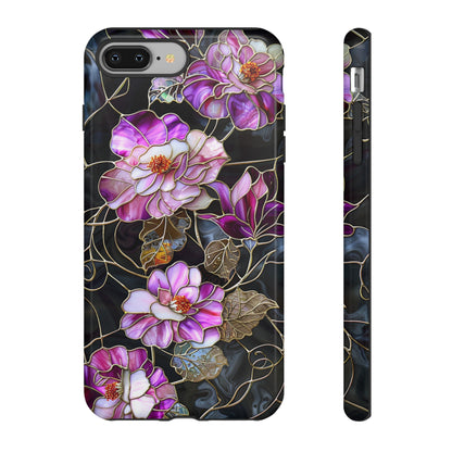 Magenta Color Floral Stained Glass Phone Case