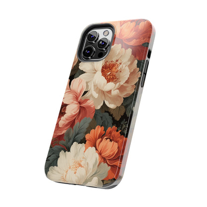 Vintage Floral Aesthetic Phone Tough Case Antique Print for iPhone 14 11 Pro 12 13 XR XS X 7+ 8 Boho Nature Flowers Cottage Core