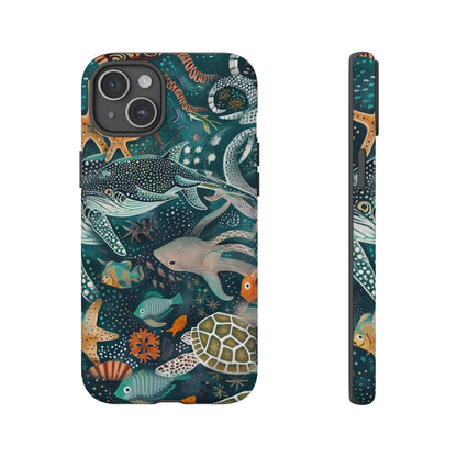 Undersea World Shark, Turtle, Manta Ray Phone Case