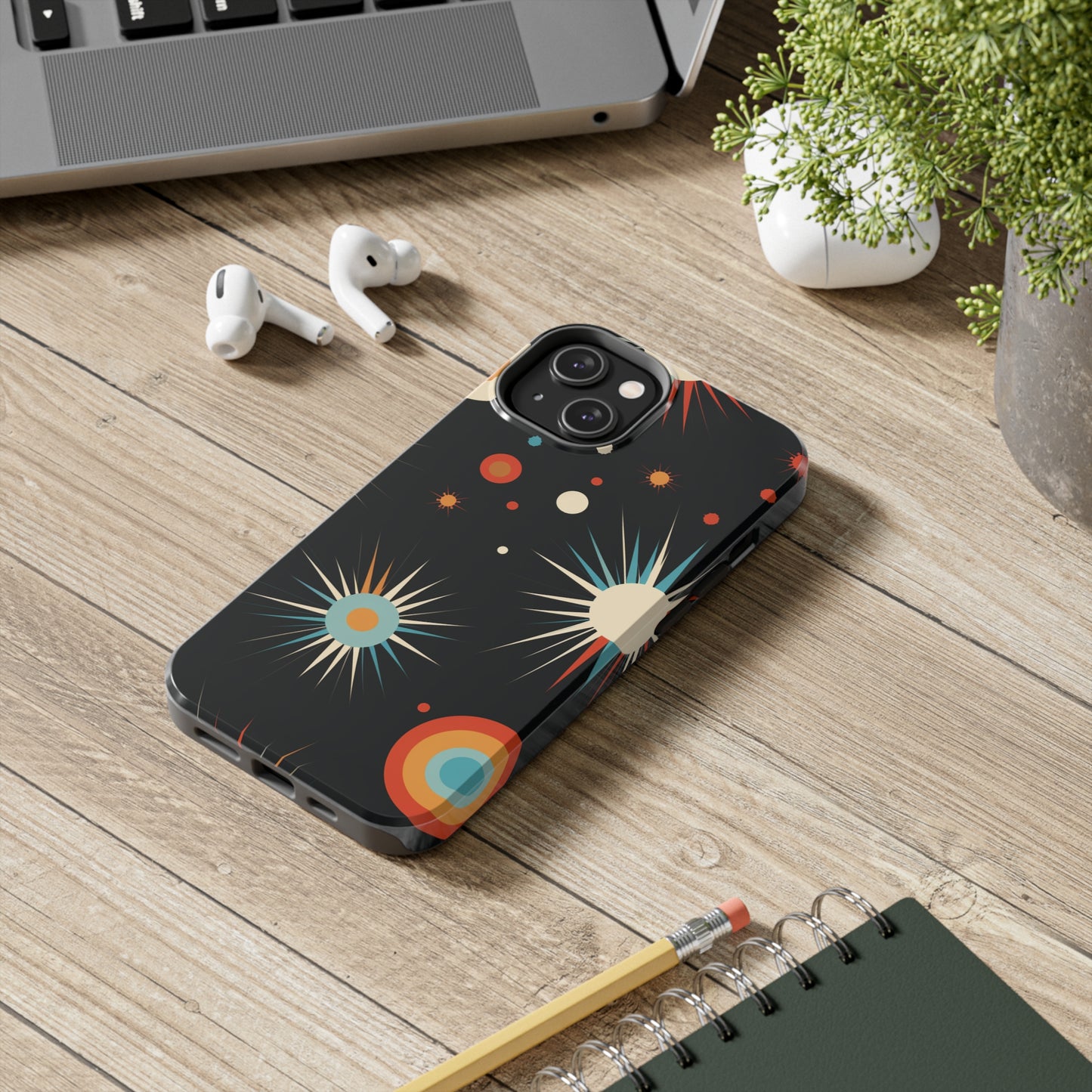 Mid-Century Atomic Age Tough iPhone Case | Retro Phone Cover