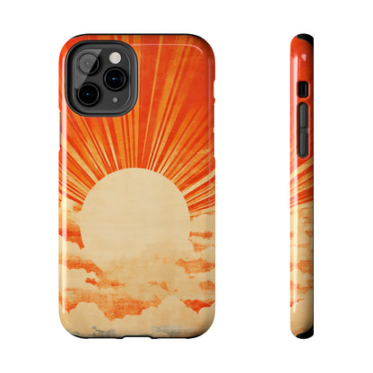 Retro Abstract Sunburst iPhone Case | Embrace the Nostalgic Charm of Artistic Rays