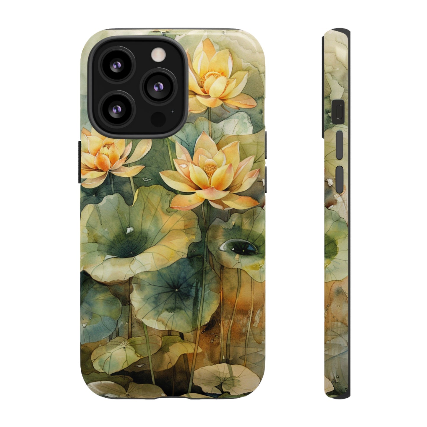 Zen Lotus Watercolor Painting iPhone 15 Case