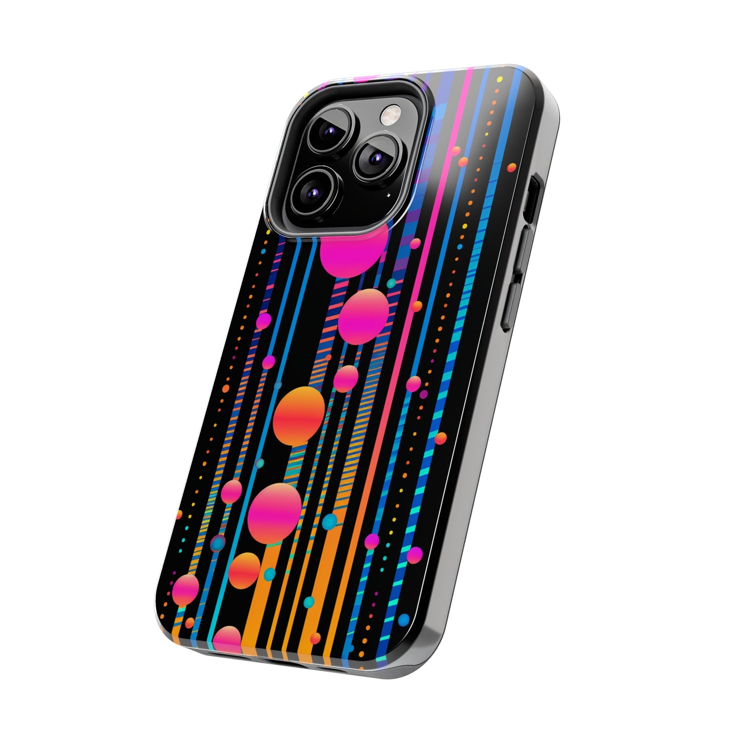 Experience a Blast from the Past: Retro Psychedelic Bubbles Tough Case for Apple iPhone Models