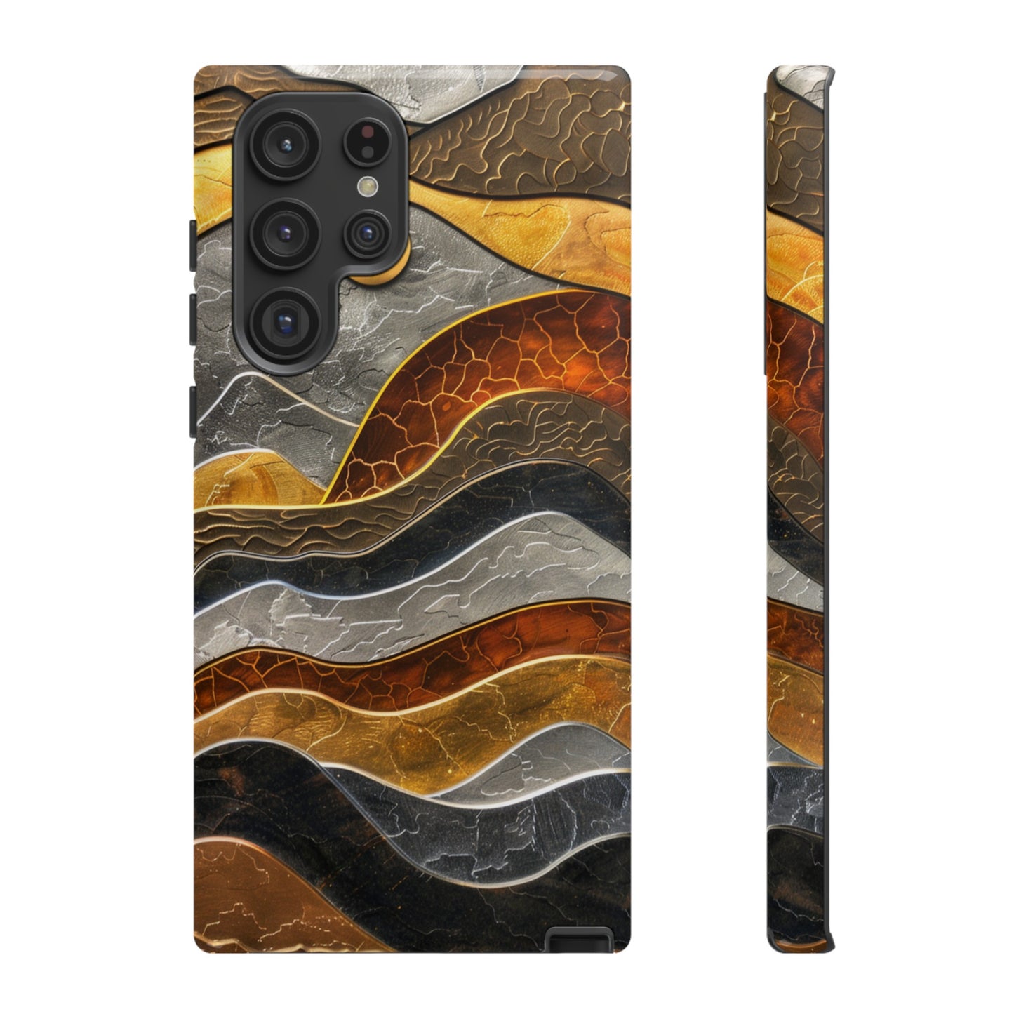 Abstract Gold and Silver Mountain Design Phone Case