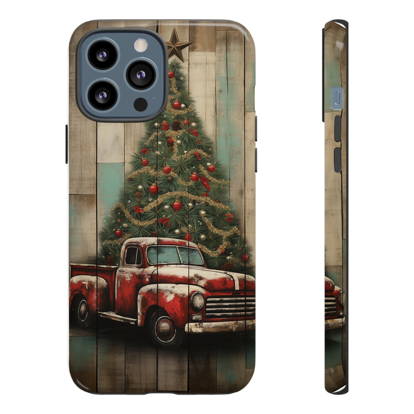 Classic Red Pickup Truck Christmas Phone Case