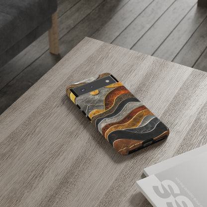 Abstract Gold and Silver Mountain Design Phone Case