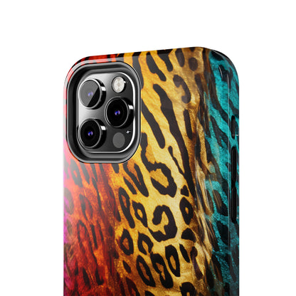 Kaleidoscopic Wild: Psychedelic Rainbow Leopard Print | Dazzling iPhone Case