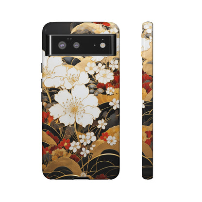 Chiyogami Floral Tough iPhone Case Galaxy S23 S22 S21 S20 Plus Ultra | Iphone 14 13 12 11 8 Pro Max Mini | Pixel 7 6 Pro 5 | Japanese Boho