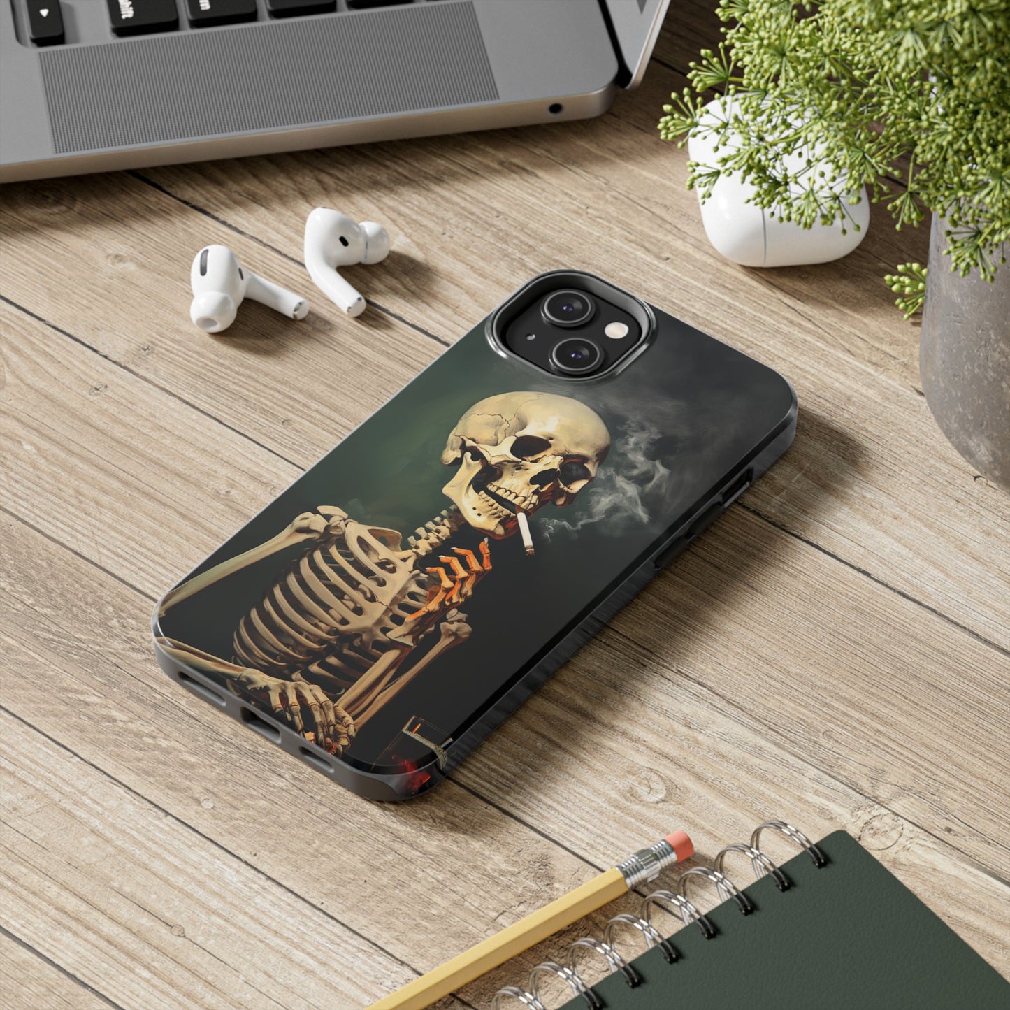 Smoking Skull iPhone Case | Edgy Style with a Mysterious Vibe for iPhone 11, 12, 13, 14, SE 2020 & Mor