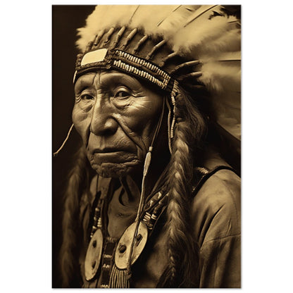 Native American Chief Canvas Print | Edward Curtis Inspired Wall Art