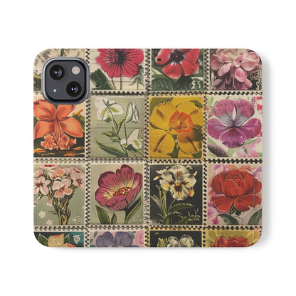 Vintage Floral Stamp Collection Flip Case