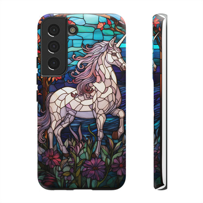 Unicorn Stained Glass iPhone, iPhone Case Retro Samsung Galaxy Phone Tough Case iPhone 15 14 Plus 13 12 7 8 Se Hippie Boho Style