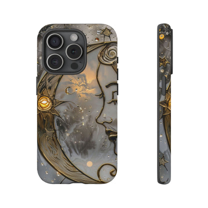 Moon Stars Stained Glass Starry Night Phone Case