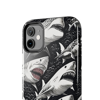 Deep Blue Mystery: Majestic Shark Design | Aquatic Adventure iPhone Case