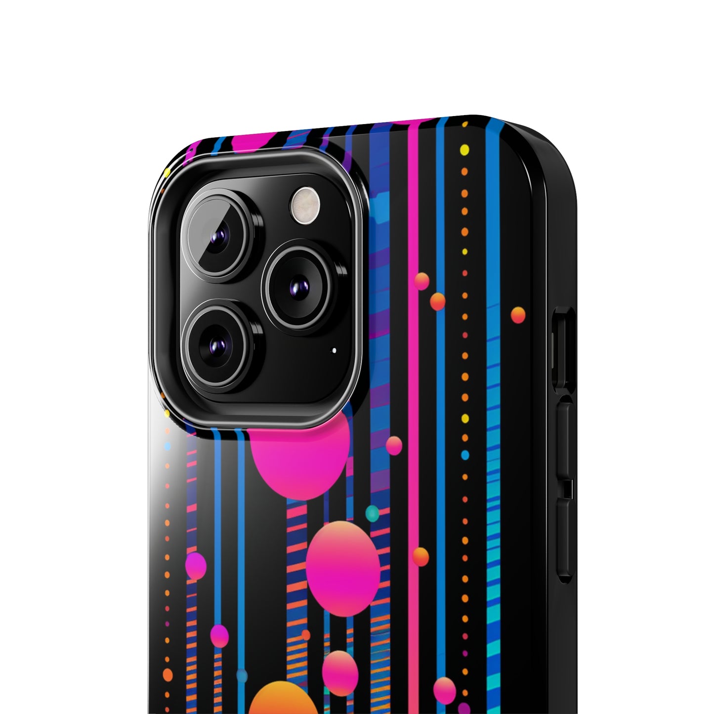 Experience a Blast from the Past: Retro Psychedelic Bubbles Tough Case for Apple iPhone Models