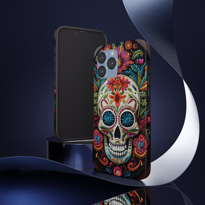 Embroidery Style Skulls Goth Dark Academia Tough Case iPhone Case