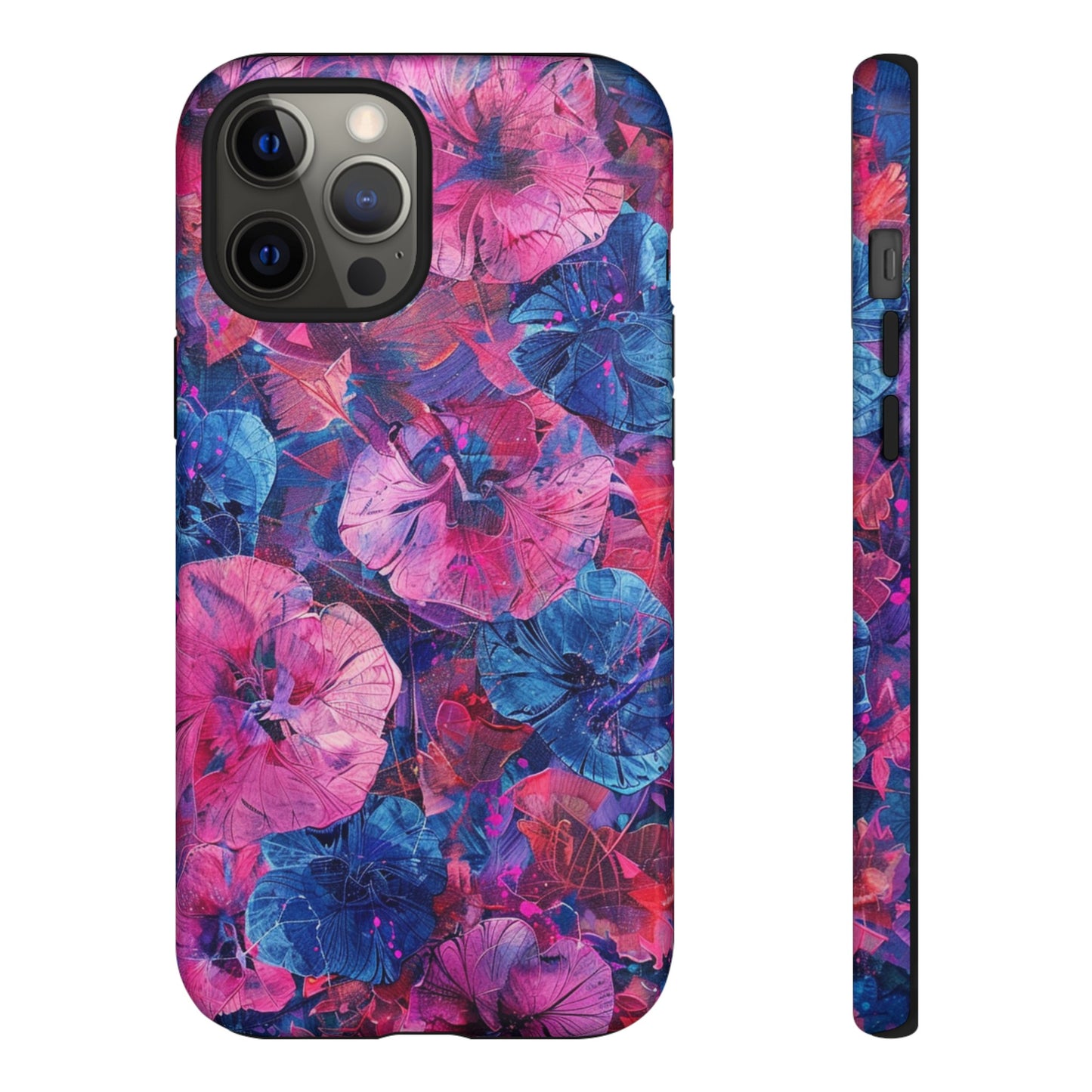 Magenta and Blue Color Floral Explosion Phone Case