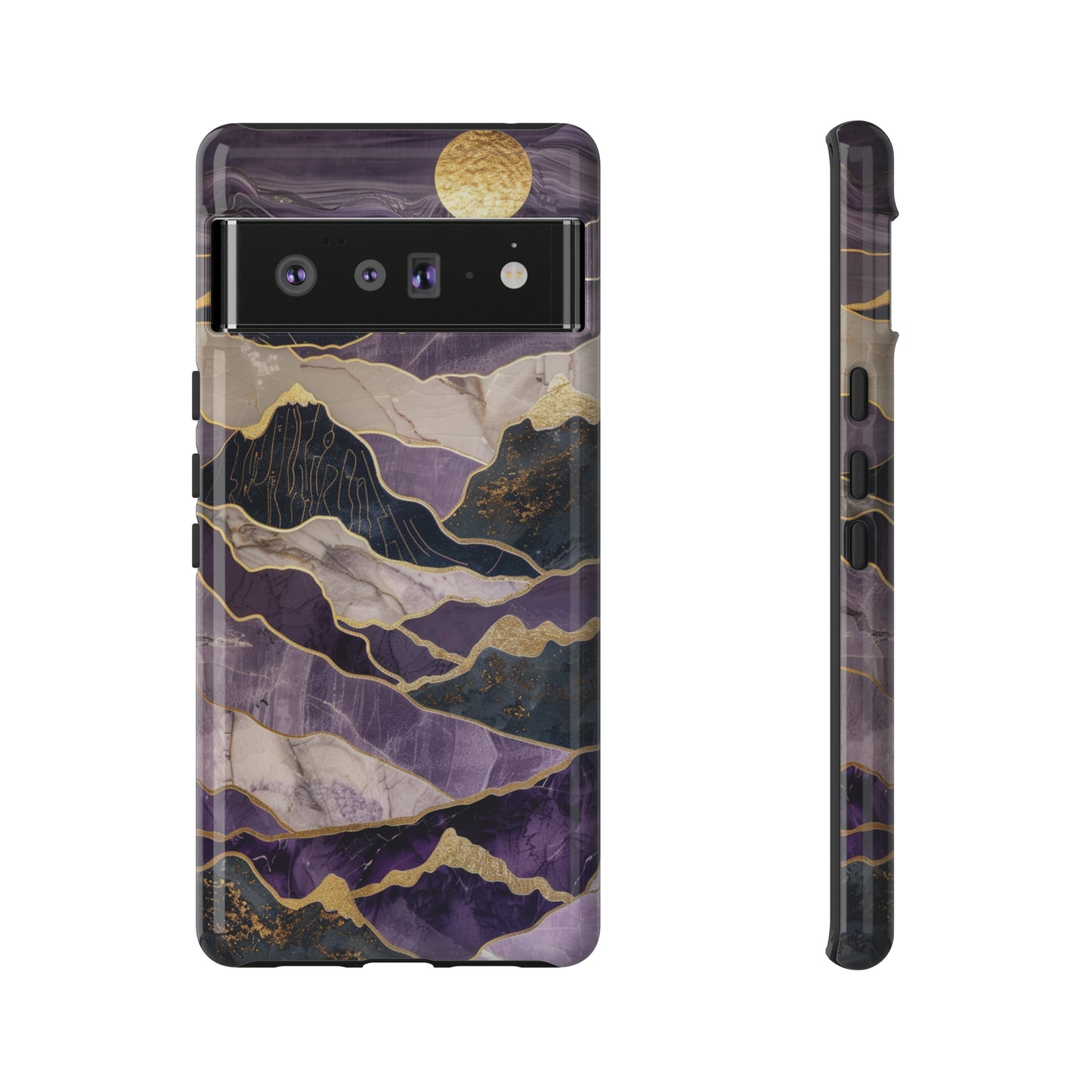 Abstract Purple Gold Mountain Phone Case