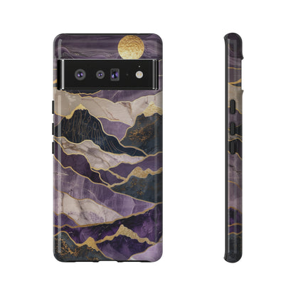 Abstract Purple Gold Mountain Phone Case